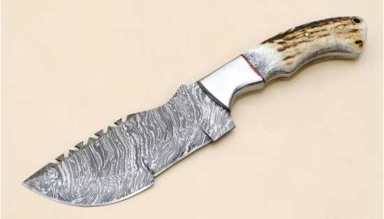 Unique Handmade Sambar Stag Antlers Hunting Tracker Knife Damascus Kitchenware