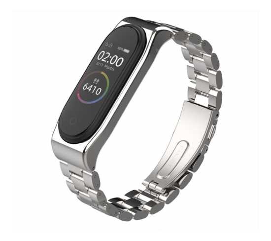 Bransoleta Xiaomi Mi Band 3/4, M3, M4 M5 pasek stal nierdzewna (srebrna)