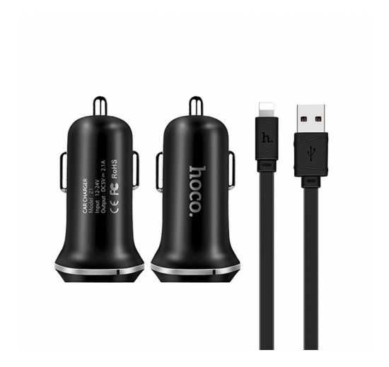 Ładowarka samochodowa 2x USB 2,1A + kabel Lightning iPhone