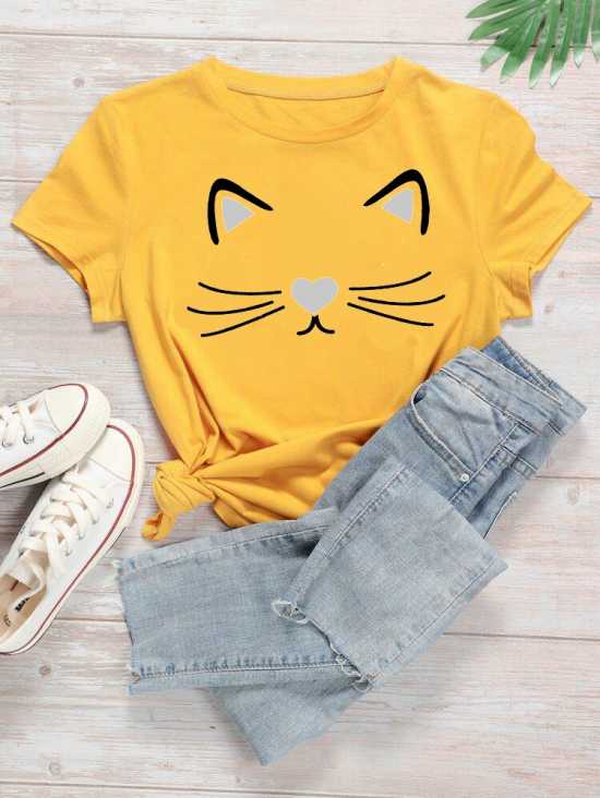 SUMMER COLLECTION cat printed shirt for women soft trendy comfortable