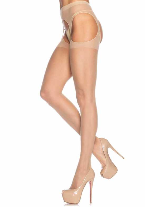 Leg Avenue rajstopy nylon jak pończochy cieliste S-L